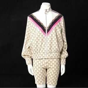 New! Maje Monogram Track Jacket Short Set 2-Pieces Size Medium